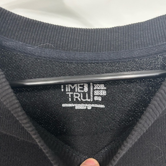 Time and Tru Lightweight Sweatshirt | Black | Size XXL - Picture 2 of 2